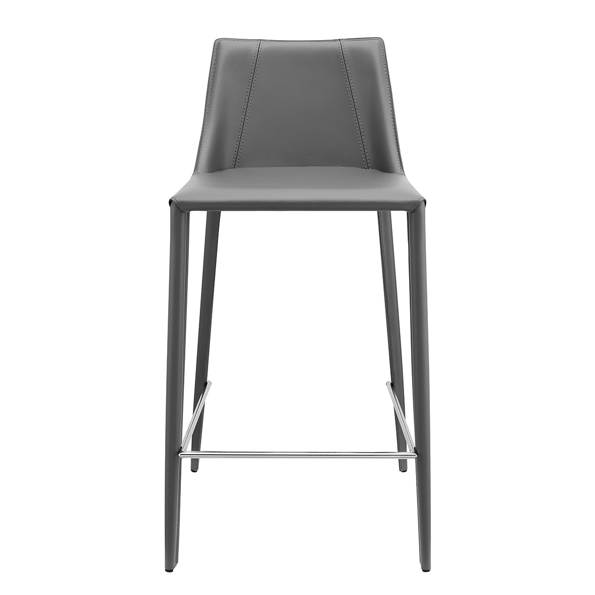 26 Inch Gray Steel Low Back Bar Stool with Footrest 1 26 Inch Gray Steel Low Back Bar Stool with Footrest