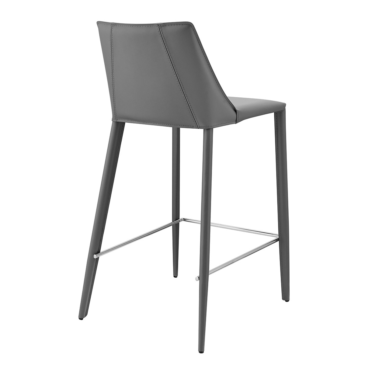 26 Inch Gray Steel Low Back Bar Stool with Footrest 5 26 Inch Gray Steel Low Back Bar Stool with Footrest - Image 5