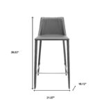 26 Inch Gray Steel Low Back Bar Stool with Footrest 18 26 Inch Gray Steel Low Back Bar Stool with Footrest