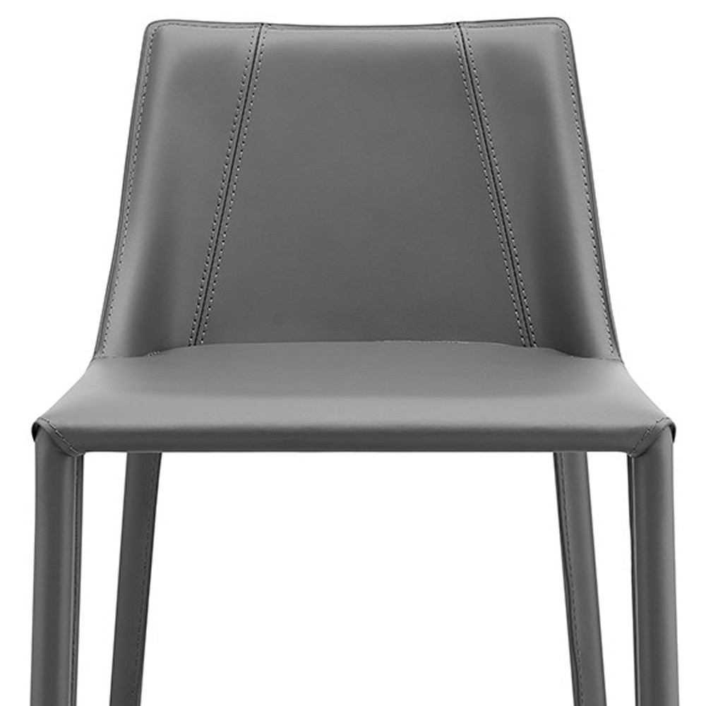 26 Inch Gray Steel Low Back Bar Stool with Footrest 8 26 Inch Gray Steel Low Back Bar Stool with Footrest - Image 8