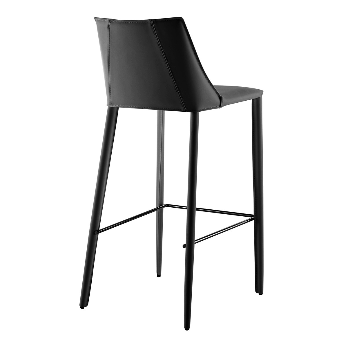 30 Inch Black Steel Low Back Bar Stool With Footrest 5 30 Inch Black Steel Low Back Bar Stool With Footrest - Image 5