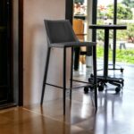 30 Inch Black Steel Low Back Bar Stool With Footrest 9 30 Inch Black Steel Low Back Bar Stool With Footrest