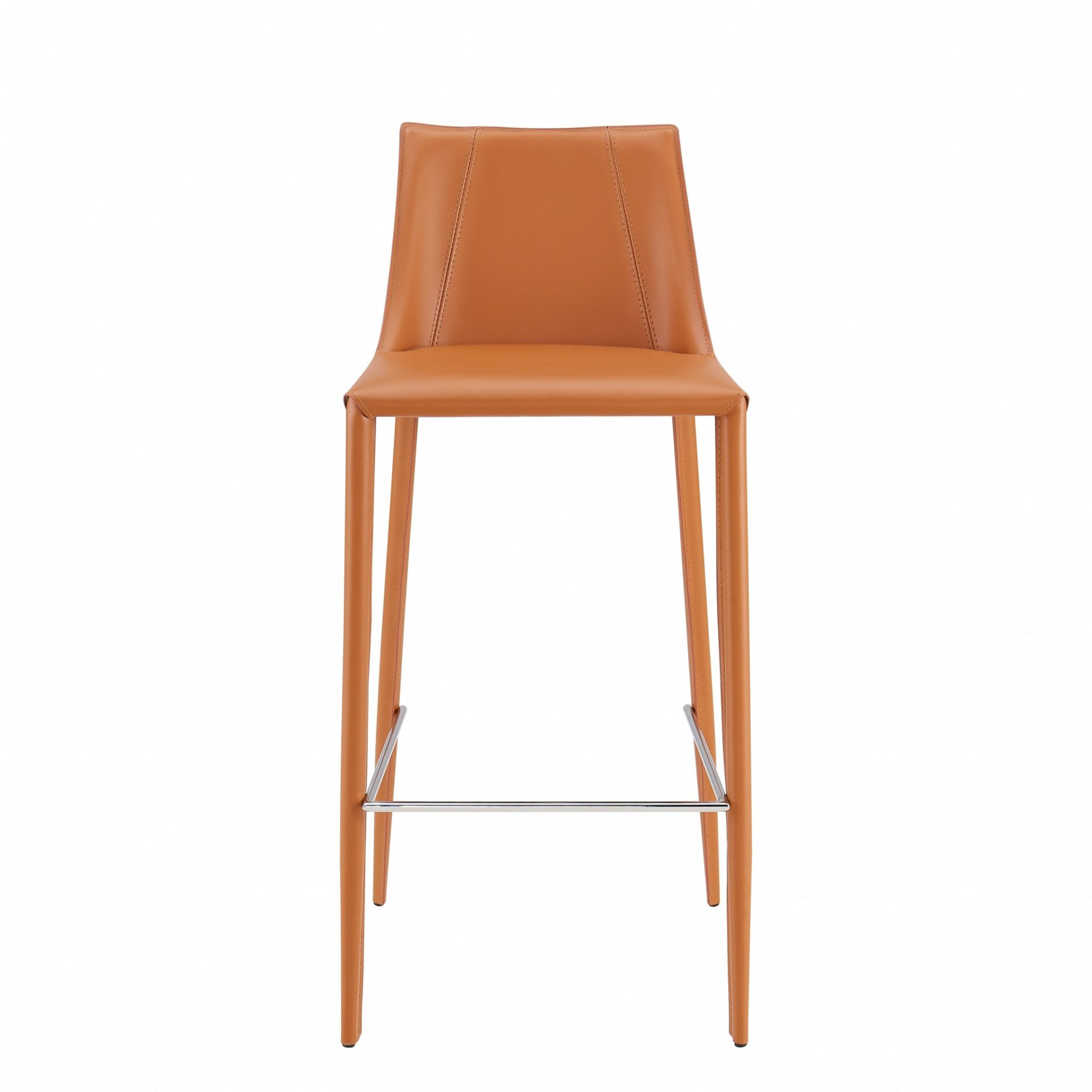 30-Inch Terra Cotta Steel Low Back Bar Stool with Footrest 1 30-Inch Terra Cotta Steel Low Back Bar Stool with Footrest