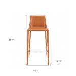 30-Inch Terra Cotta Steel Low Back Bar Stool with Footrest 14 30-Inch Terra Cotta Steel Low Back Bar Stool with Footrest