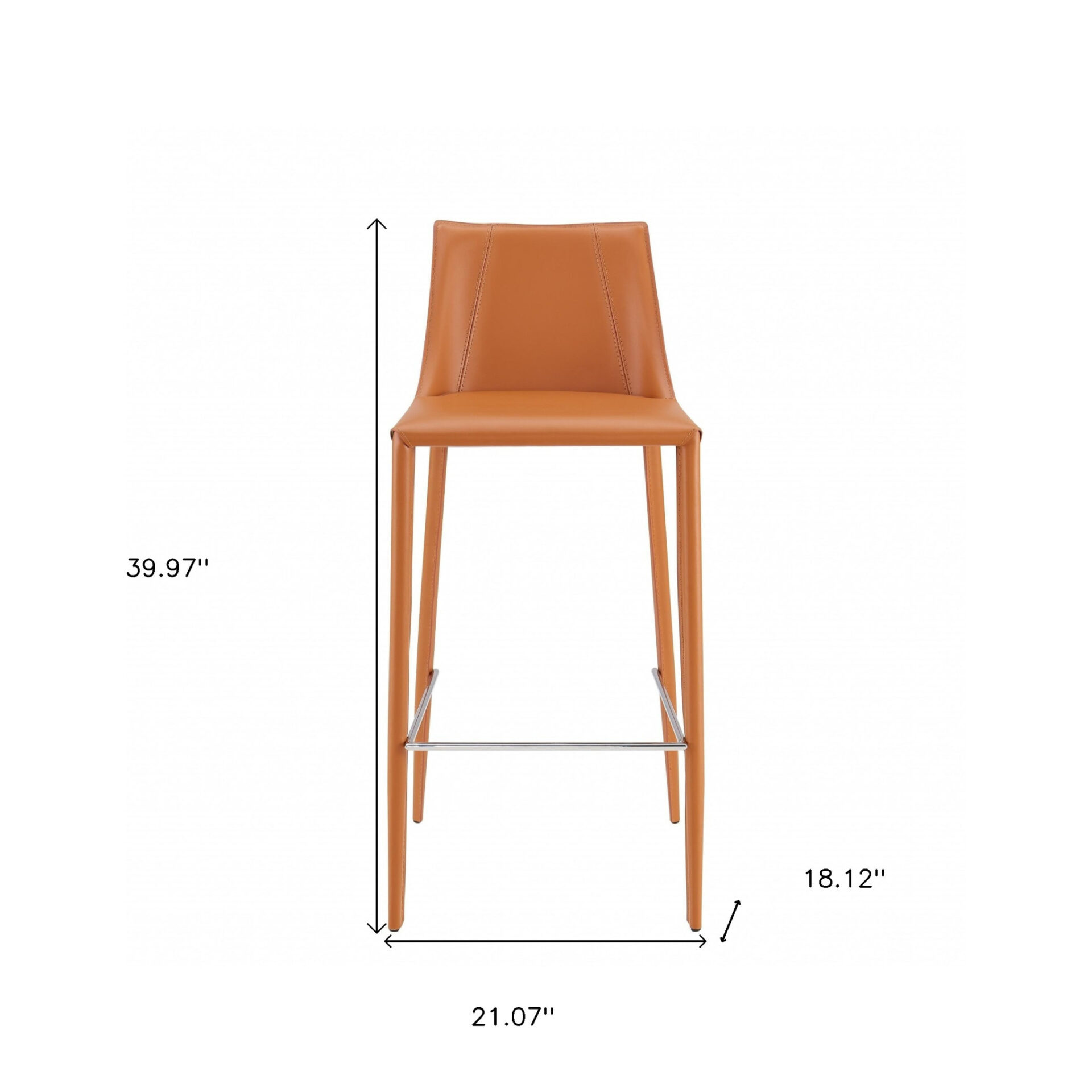 30-Inch Terra Cotta Steel Low Back Bar Stool with Footrest 7 30-Inch Terra Cotta Steel Low Back Bar Stool with Footrest - Image 7