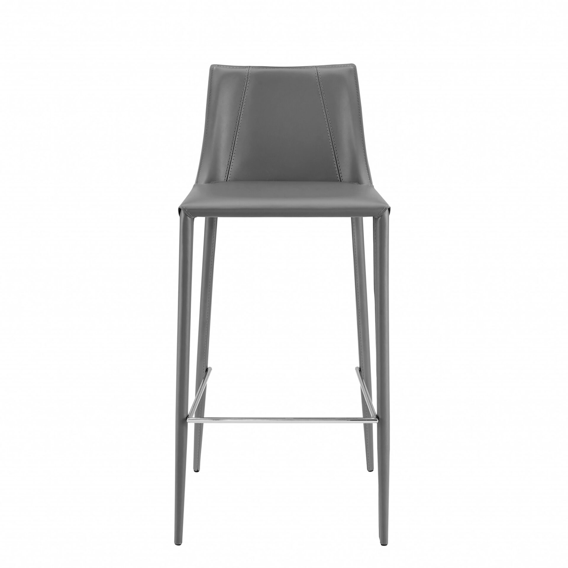30-Inch Gray Steel Low Back Bar Stool With Footrest 1 30-Inch Gray Steel Low Back Bar Stool With Footrest