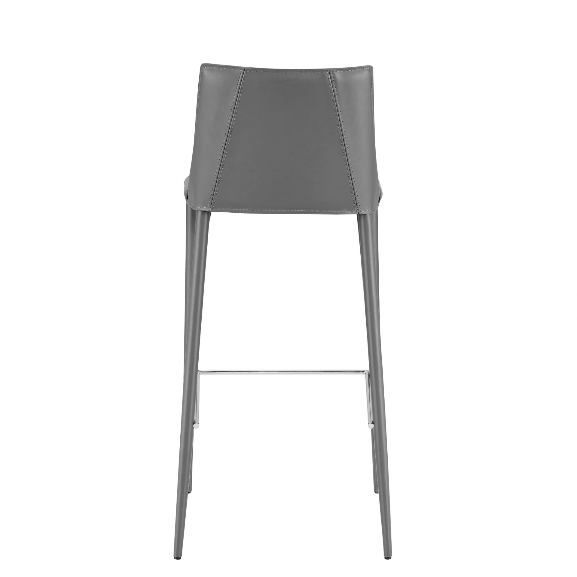 30-Inch Gray Steel Low Back Bar Stool With Footrest 6 30-Inch Gray Steel Low Back Bar Stool With Footrest - Image 6