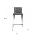 30-Inch Gray Steel Low Back Bar Stool With Footrest 16 30-Inch Gray Steel Low Back Bar Stool With Footrest