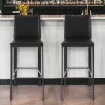 30-Inch Steel Low Back Bar Stools with Footrest (Set of 2)