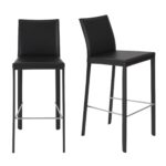 30-Inch Steel Low Back Bar Stools with Footrest (Set of 2)