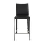 26 Inch Black Steel Low Back Bar Stools with Footrest (Set of 2)