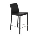 26 Inch Black Steel Low Back Bar Stools with Footrest (Set of 2)