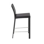 26 Inch Black Steel Low Back Bar Stools with Footrest (Set of 2)