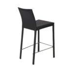 26 Inch Black Steel Low Back Bar Stools with Footrest (Set of 2)
