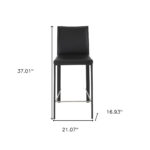 26 Inch Black Steel Low Back Bar Stools with Footrest (Set of 2)