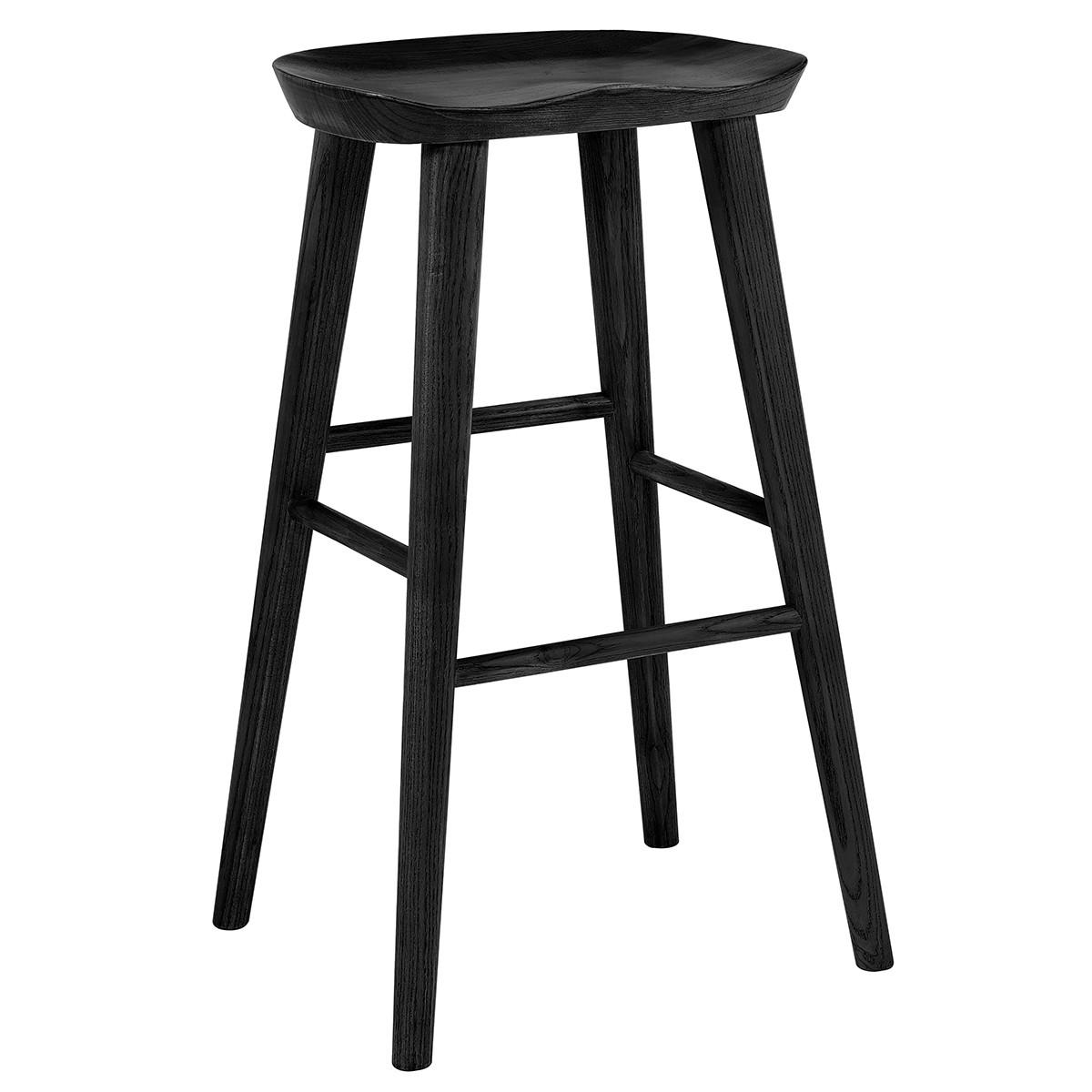 29 Inch Black Backless Bar Stool with Footrest 3 29 Inch Black Backless Bar Stool with Footrest - Image 3