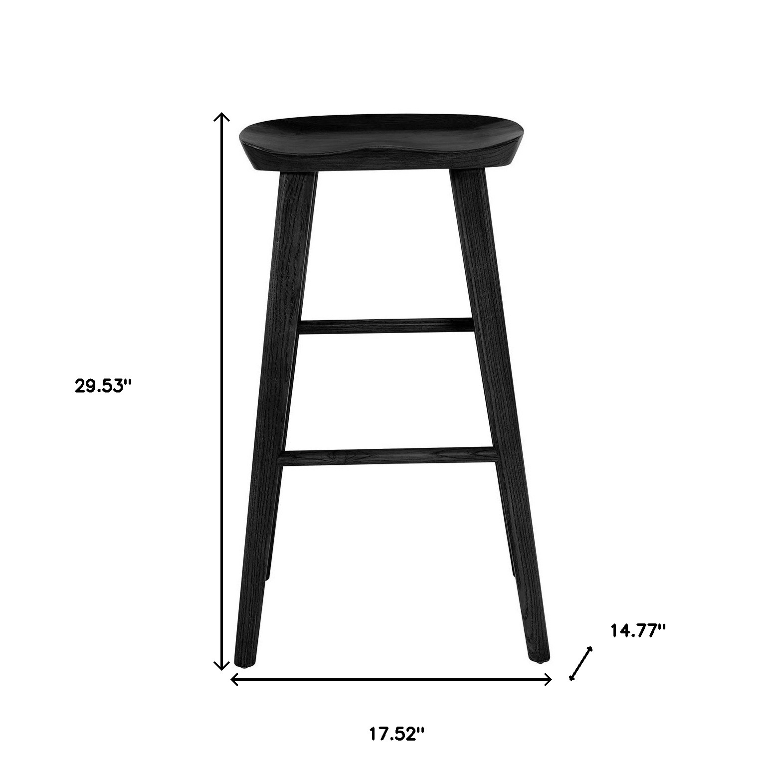 29 Inch Black Backless Bar Stool with Footrest 7 29 Inch Black Backless Bar Stool with Footrest - Image 7