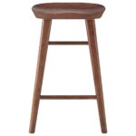 25-Inch Brown Backless Counter Height Bar Stool With Footrest