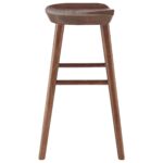 25-Inch Brown Backless Counter Height Bar Stool With Footrest