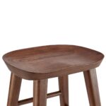 25-Inch Brown Backless Counter Height Bar Stool With Footrest