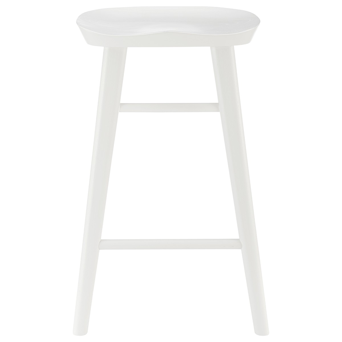 25-Inch White Solid Wood Backless Counter Height Bar Stool 1 25-Inch White Solid Wood Backless Counter Height Bar Stool