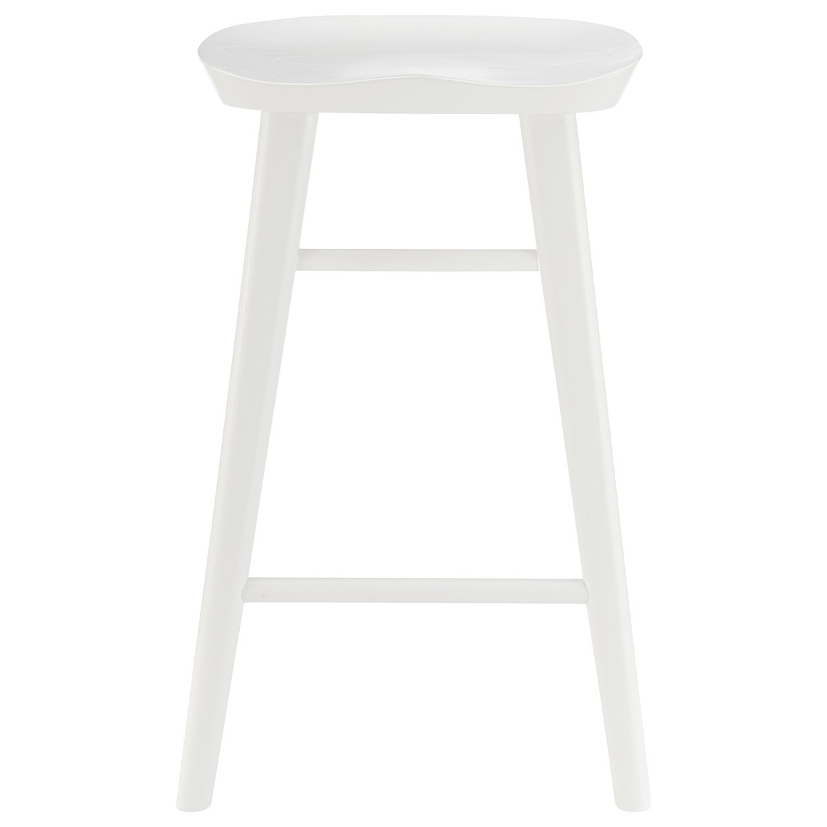 25-Inch White Solid Wood Backless Counter Height Bar Stool 6 25-Inch White Solid Wood Backless Counter Height Bar Stool - Image 6
