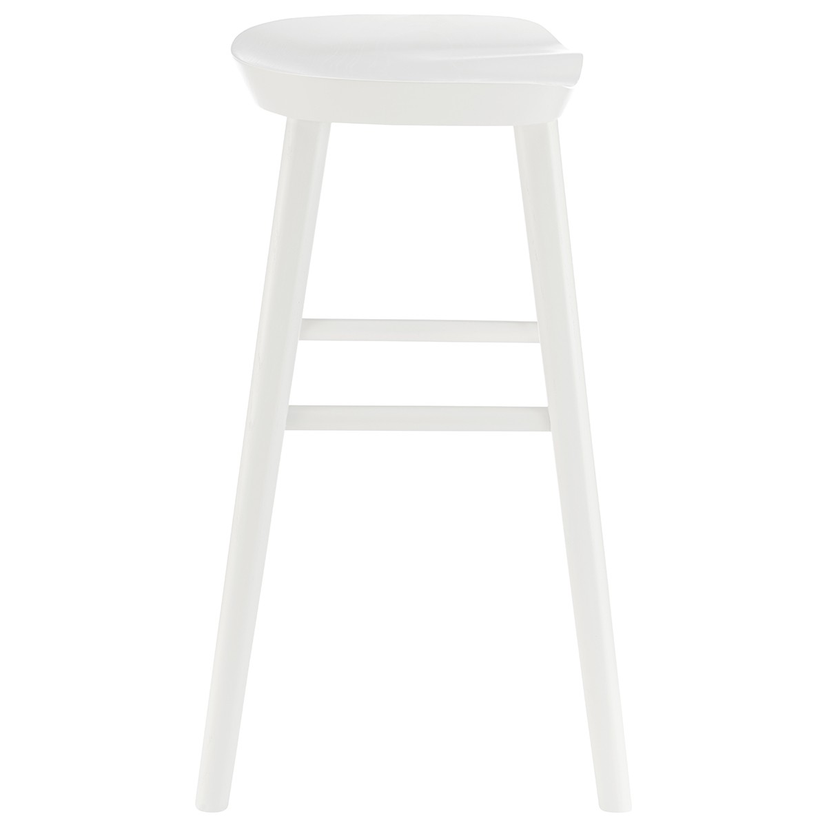 25-Inch White Solid Wood Backless Counter Height Bar Stool 8 25-Inch White Solid Wood Backless Counter Height Bar Stool - Image 8