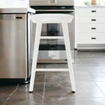 25-Inch White Solid Wood Backless Counter Height Bar Stool 10 25-Inch White Solid Wood Backless Counter Height Bar Stool
