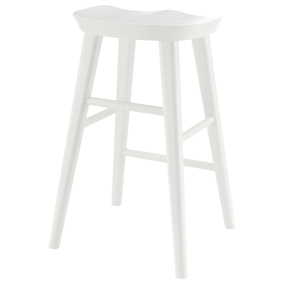 25-Inch White Solid Wood Backless Counter Height Bar Stool 7 25-Inch White Solid Wood Backless Counter Height Bar Stool - Image 7