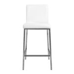 26 Inch White and Silver Steel Low Back Bar Stools (Set of 2)