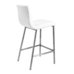 26 Inch White and Silver Steel Low Back Bar Stools (Set of 2)