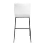 26 Inch White and Silver Steel Low Back Bar Stools (Set of 2)