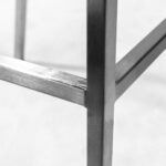 26 Inch White and Silver Steel Low Back Bar Stools (Set of 2)