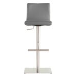32-Inch Gray and Silver Steel Swivel Bar Stool with Footrest