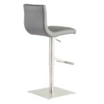 32-Inch Gray and Silver Steel Swivel Bar Stool with Footrest