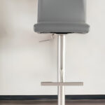 32-Inch Gray and Silver Steel Swivel Bar Stool with Footrest