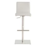 32 Inch White and Silver Steel Swivel Bar Stool
