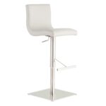 32 Inch White and Silver Steel Swivel Bar Stool