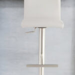 32 Inch White and Silver Steel Swivel Bar Stool