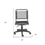 35-Inch Black Adjustable Swivel Bungee Rolling Office Chair 12 35-Inch Black Adjustable Swivel Bungee Rolling Office Chair