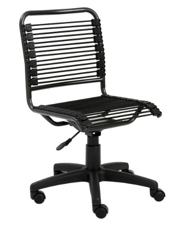 35-Inch Black Adjustable Swivel Bungee Rolling Office Chair 3 35-Inch Black Adjustable Swivel Bungee Rolling Office Chair - Image 3