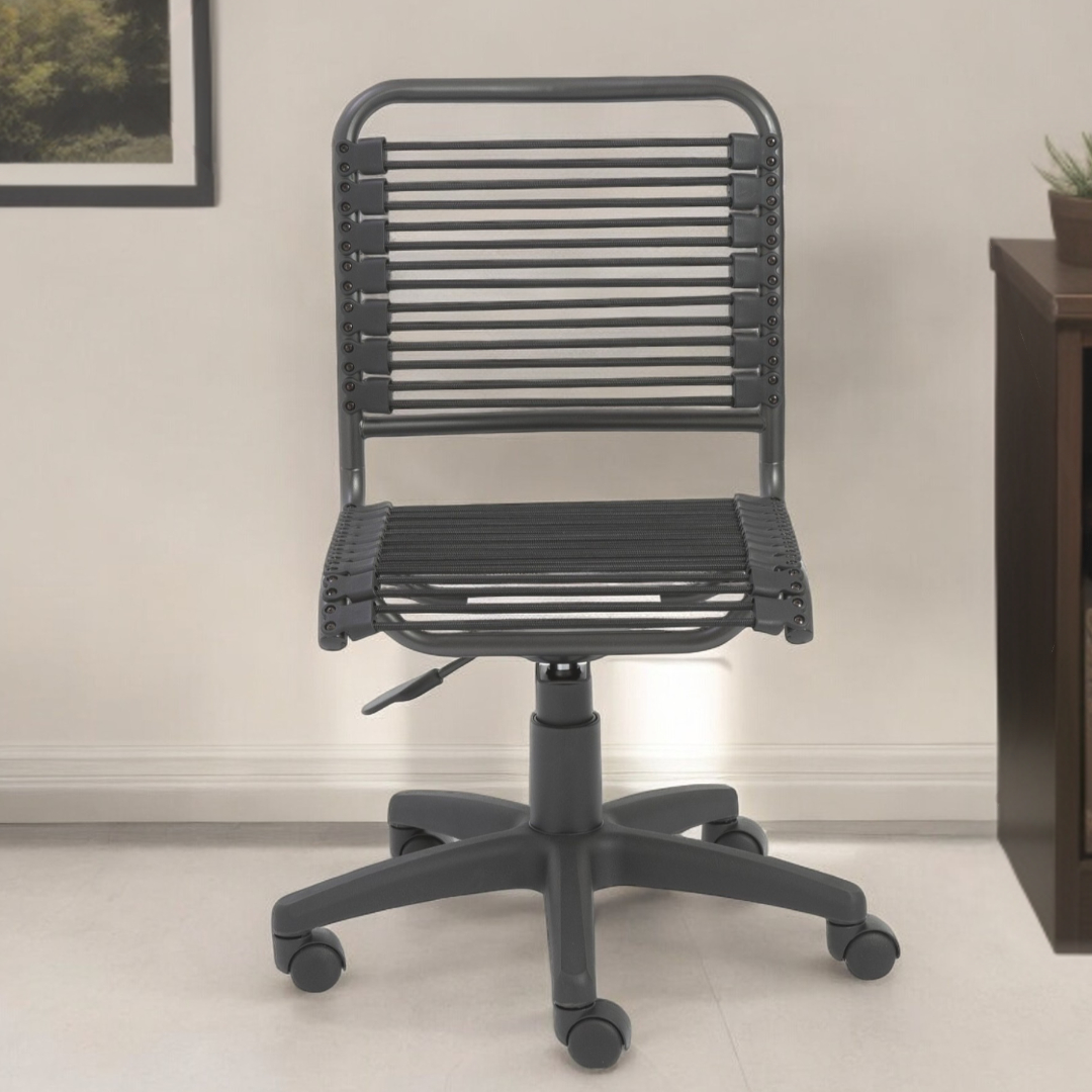 35-Inch Black Adjustable Swivel Bungee Rolling Office Chair 2 35-Inch Black Adjustable Swivel Bungee Rolling Office Chair - Image 2