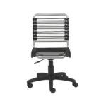 25-Inch Black and Silver Adjustable Swivel Bungee Office Chair