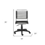 25-Inch Black and Silver Adjustable Swivel Bungee Office Chair