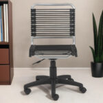 25-Inch Black and Silver Adjustable Swivel Bungee Office Chair