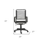 43 Inch Adjustable Bungee Back Task Chair With Steel Frame