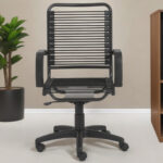 43 Inch Adjustable Bungee Back Task Chair With Steel Frame