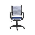 43 Inch Black and Blue Adjustable Swivel Bungee Office Chair