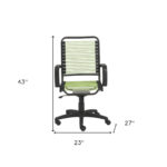43-Inch Green and Black Adjustable Swivel Bungee Office Chair