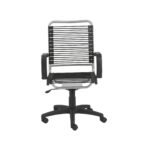 43-Inch Black and Silver Adjustable Swivel Bungee Office Chair & Tilt Lock